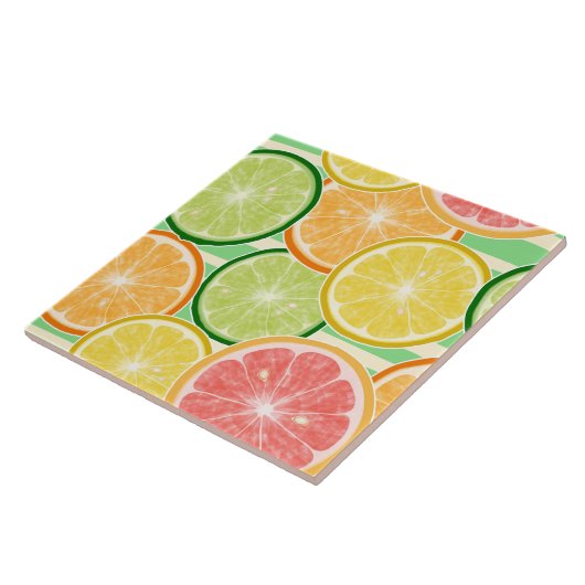 Keramische Tegel/Trivet-Citrus Keramische Tegel Tegeltje (Zijkant)