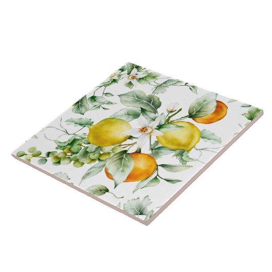Keramische Tegel/Trivet-Citrus Keramische Tegel Tegeltje (Zijkant)