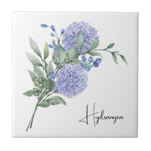 Keramische Tegel/Trivet-Floral Hydrangea Tegeltje