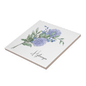 Keramische Tegel/Trivet-Floral Hydrangea Tegeltje (Zijkant)
