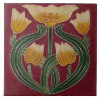 Keramische tegel - Tulieren Art Nouveau Tile Tegeltje