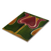 Keramische Tegel -  Tulp Art Nouveau Tegeltje (Zijkant)