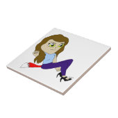 keramische tegel van chibi-foxy girl tegeltje (Zijkant)