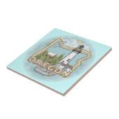 Keramische Tegel van de vuurtoren van Oregon Tegeltje (Zijkant)