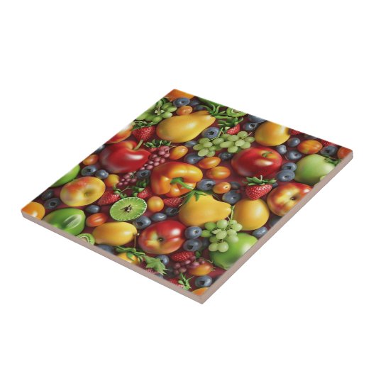 Keramische Tegel van gemengd fruit Tegeltje (Zijkant)