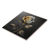 Keramische tegel van gulden en zilver roos tegeltje (Zijkant)