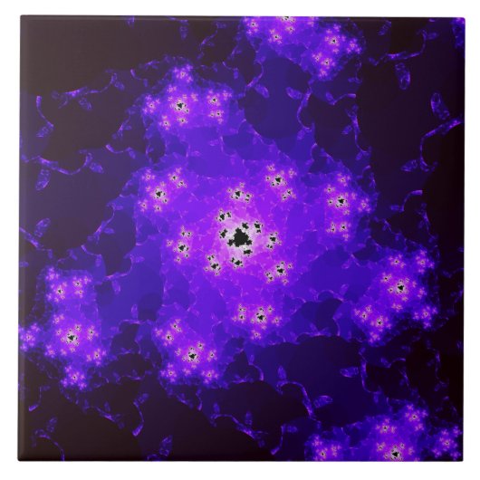 Keramische Tegel van nevel met fractal Tegeltje (Voorkant)