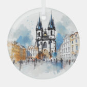 keramische Tegel van Praag Glas Ornament (Voorkant)