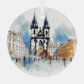 keramische Tegel van Praag Glas Ornament (Achterkant)