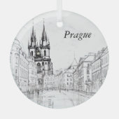 keramische Tegel van Praag Glas Ornament (Voorkant)