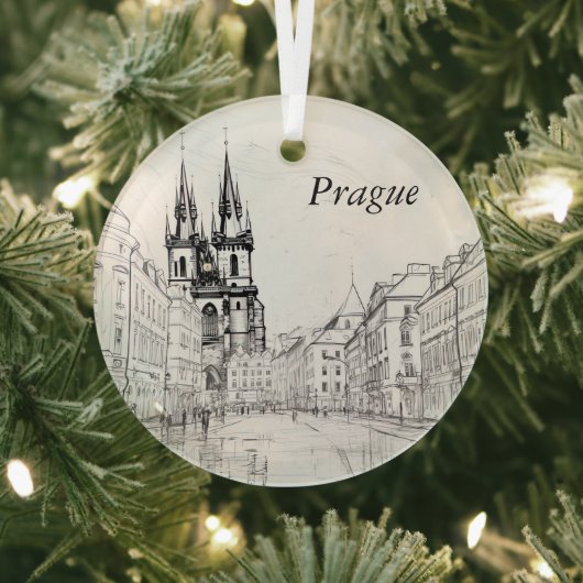 keramische Tegel van Praag Glas Ornament (Insitu)