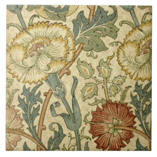 Keramische tegel - Vintage bloemenprint Tegeltje