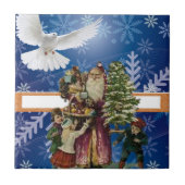 Keramische Tegel, Vintage duif Tegeltje (Voorkant)