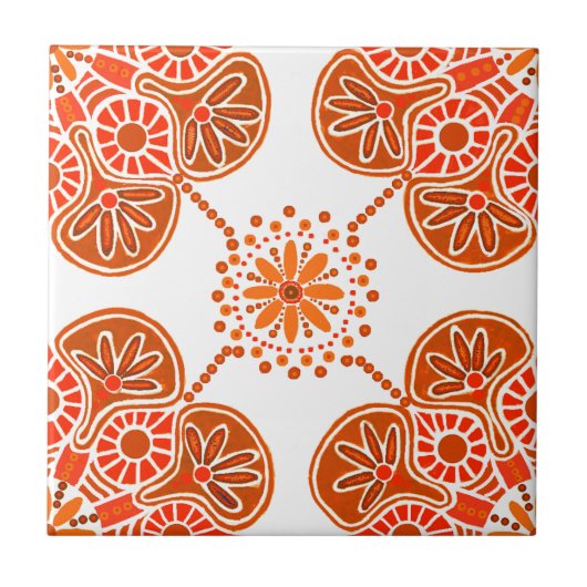 Keramische tegel voor keuken of ligbad, rood ontwe tegeltje (Voorkant)