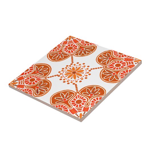 Keramische tegel voor keuken of ligbad, rood ontwe tegeltje (Zijkant)