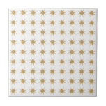 Keramische tegel voor Small Gold Star Pattern Tegeltje<br><div class="desc">Het moderne, geïnspireerde design uit de midden-eeuw, met een eenvoudig patroon van kleine gouden sterrenburen op een witte achtergrond. Eenvoudig, schoon, modern, naadloos ontwerp. Creëer uw eigen douanepatroon door een nieuw afbeelding te uploaden, of gebruik de "bericht"knoop voor hulp. Om uw eigen gepatenteerde ontwerp te creëer: 1. Selecteer personaliseren deze...</div>