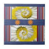 Keramische Tegel White Daisy Floral Tegeltje (Voorkant)