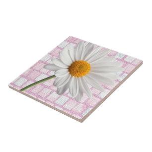 Keramische Tegel White Daisy Floral Tegeltje