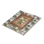 Keramische Tegel White Floral Gold Tegeltje (Zijkant)