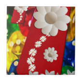 Keramische Tegel White Floral Tegeltje (Voorkant)