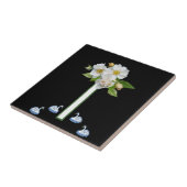 Keramische Tegel White Swan Floral Tegeltje (Zijkant)