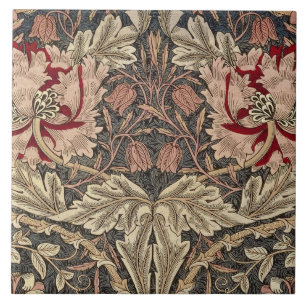 Keramische tegel - William Morris bloemmotief art Tegeltje