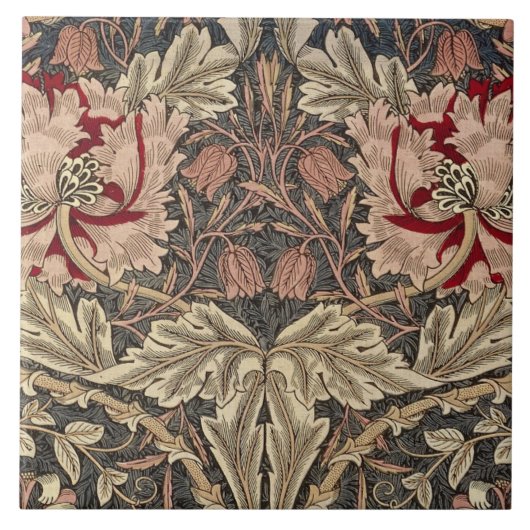 Keramische tegel - William Morris Floral Art Nouve Tegeltje (Voorkant)