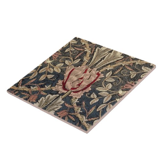 Keramische tegel - William Morris Floral Art Nouve Tegeltje (Zijkant)