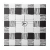 Keramische Tegel Wit en zwart geruite liefde Tegeltje (Voorkant)