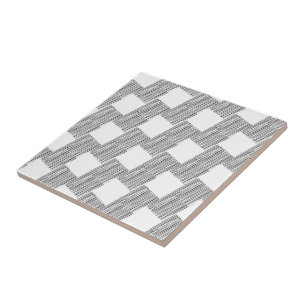 Keramische Tegel Wit en Zwart Plaid Tegeltje