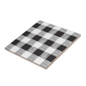 Keramische Tegel Wit en Zwart Plaid Tegeltje (Zijkant)