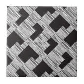 Keramische Tegel Wit en Zwart Plaid Tegeltje (Voorkant)