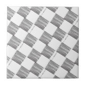 Keramische Tegel Wit en Zwart Plaid Tegeltje (Voorkant)
