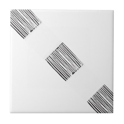 Keramische Tegel Wit en Zwart Plaid Tegeltje (Voorkant)