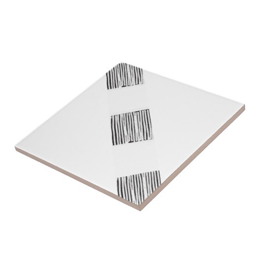 Keramische Tegel Wit en Zwart Plaid Tegeltje (Zijkant)