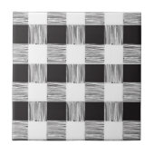Keramische Tegel Wit en Zwart Plaid Tegeltje (Voorkant)