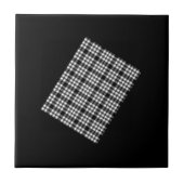 Keramische Tegel Wit en Zwart Plaid Tegeltje (Voorkant)