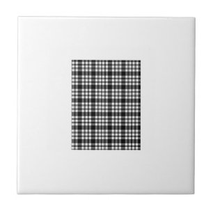 Keramische Tegel Wit en Zwart Plaid Tegeltje