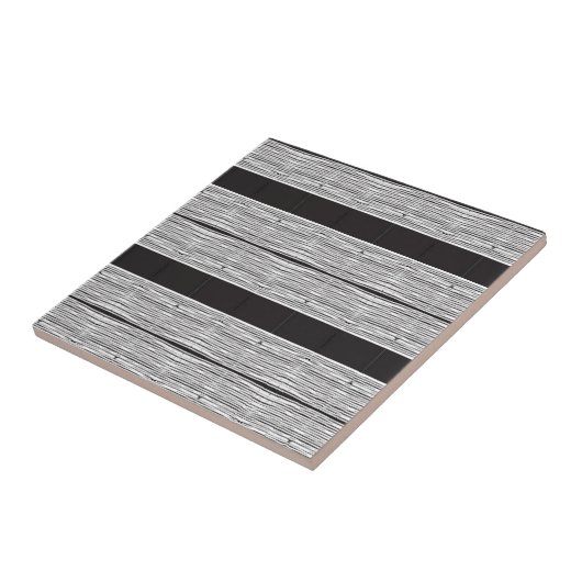 Keramische Tegel Wit en Zwart Plaid Tegeltje (Zijkant)