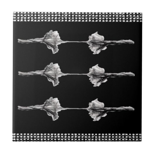 Keramische Tegel wit en zwart Tegeltje (Voorkant)