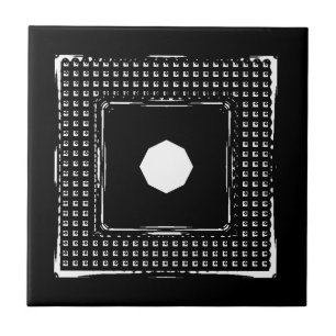 Keramische Tegel wit en zwart Tegeltje