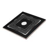 Keramische Tegel wit en zwart Tegeltje (Zijkant)