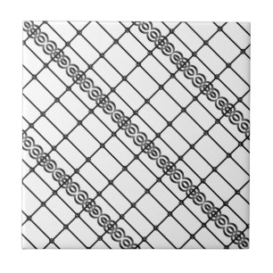 Keramische Tegel wit en zwart Tegeltje