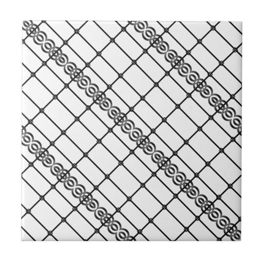 Keramische Tegel wit en zwart Tegeltje (Voorkant)