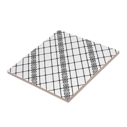 Keramische Tegel wit en zwart Tegeltje (Zijkant)