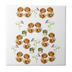 Keramische Tegel Wit Victoriaans Tegeltje