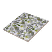 Keramische tegel witte bloem tegeltje (Zijkant)