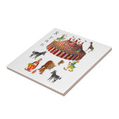 Keramische tegel witte dierentuin circus tegeltje (Zijkant)