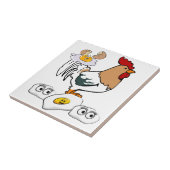 Keramische Tegel Witte Eieren Kip Tegeltje (Zijkant)