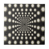 Keramische Tegel Witte en Zwarte Cirkelcirkels Tegeltje (Voorkant)